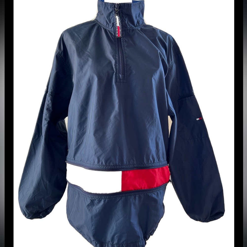 Tommy Hilfiger Zip Logo Vintage Windbreaker Youth Size XL 14/16